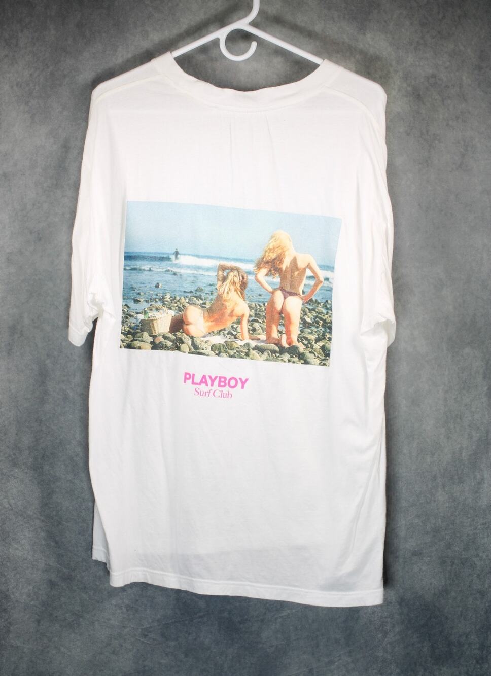 Playboy By PacSun Surf Club Beach Graphic T-Shirt White Men's XL
